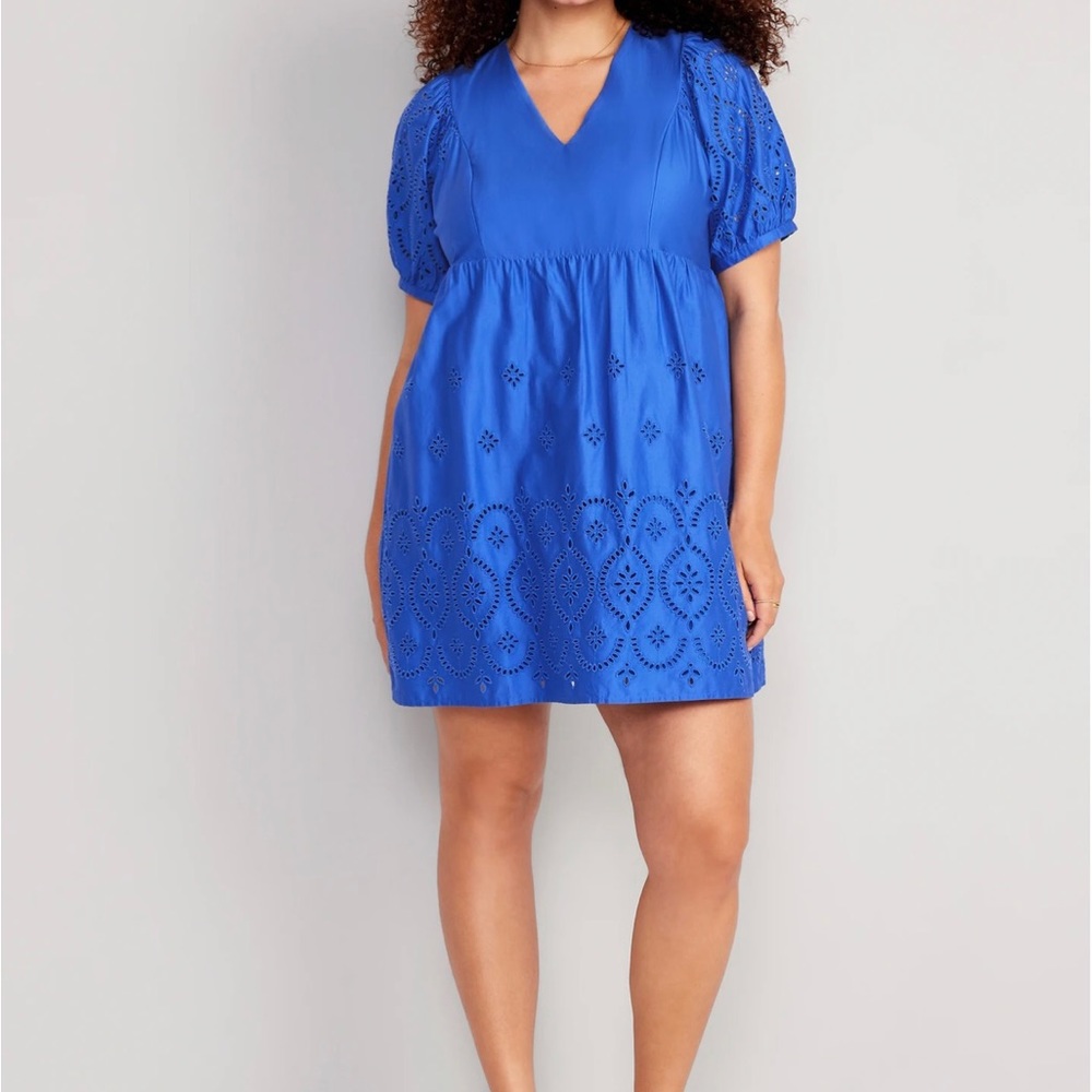 V-Neck Eyelet Mini Dress for Women Brand new with tags